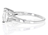 White Zircon Rhodium Over 10k White Gold Solitaire Ring 2.00ct