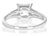 White Zircon Rhodium Over 10k White Gold Solitaire Ring 2.00ct