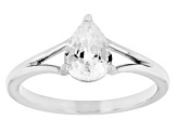 White Zircon Rhodium Over 10k White Gold Ring 1.41ct