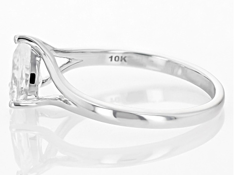 White Zircon Rhodium Over 10k White Gold Ring 1.41ct