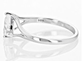 White Zircon Rhodium Over 10k White Gold Ring 1.41ct