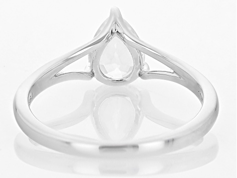 White Zircon Rhodium Over 10k White Gold Ring 1.41ct