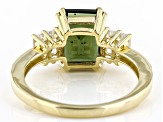 Green Moldavite 10k Yellow Gold Ring 2.19ctw
