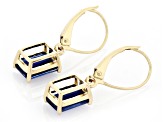 Blue Kyanite 10k Yellow Gold Dangle Solitaire Earrings 3.23ctw