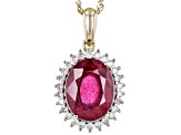 Red Mahaleo® Ruby 10k Yellow Gold Pendant With Chain 3.16ctw