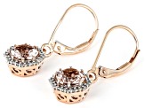 Peach Morganite Diamond 10k Rose Gold Earrings 1.44ctw