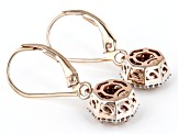 Peach Morganite Diamond 10k Rose Gold Earrings 1.44ctw
