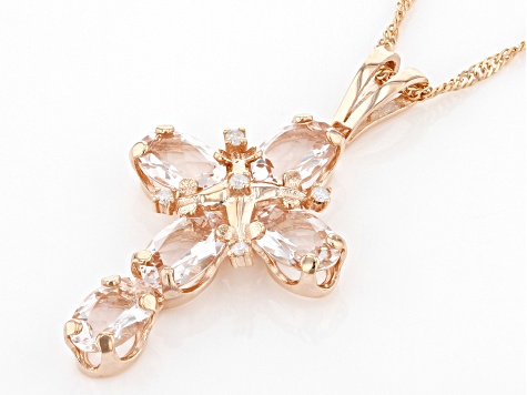 10K Rose Gold 1/4 Carat TW Cross Pendant – Le Vive Jewelry