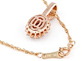 Pink Garnet 10k Rose Gold Pendant With Chain 1.19ctw