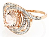 Peach Cor-de-Rosa Morganite 10k Rose Gold Ring 3.27ctw