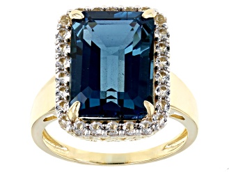 London Blue Topaz 10k Yellow Gold Ring 8.73ctw