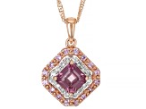 Color Shift Garnet 10k Rose Gold Pendant With Chain 0.81ctw