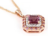 Color Shift Garnet 10k Rose Gold Pendant With Chain 0.81ctw