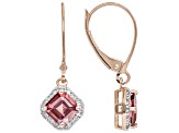 Color Shift Garnet 10k Rose Gold Earrings 1.27ctw