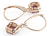 Color Shift Garnet 10k Rose Gold Earrings 1.27ctw