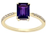 Purple Amethyst 10k Yellow Gold Ring 1.42ctw