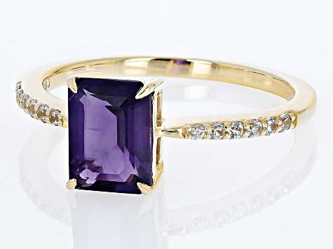 Purple Amethyst 10k Yellow Gold Ring 1.42ctw