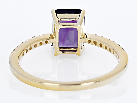 Purple Amethyst 10k Yellow Gold Ring 1.42ctw