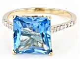 Swiss Blue Topaz 10k Yellow Gold Ring 4.96ctw
