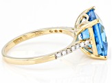 Swiss Blue Topaz 10k Yellow Gold Ring 4.96ctw