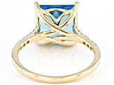 Swiss Blue Topaz 10k Yellow Gold Ring 4.96ctw