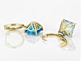 Swiss Blue Topaz 10k Yellow Gold Earrings 4.88ctw