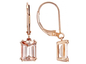 Peach Morganite 14k Rose Gold Dangle Earrings 2.50ctw