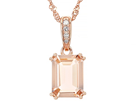 Peach Morganite 14k Rose Gold Pendant With Chain 1.27ctw