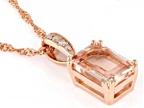 Peach Morganite 14k Rose Gold Pendant With Chain 1.27ctw