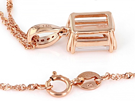 Peach Morganite 14k Rose Gold Pendant With Chain 1.27ctw