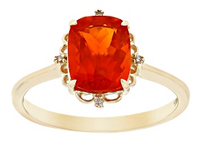 Orange Mexican Fire Opal 10k Yellow Gold Ring 1.27ctw