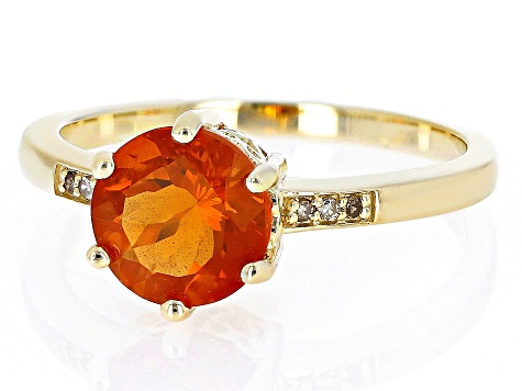 Mexican Fire Opal 10k Yellow Gold Ring 1.03ctw