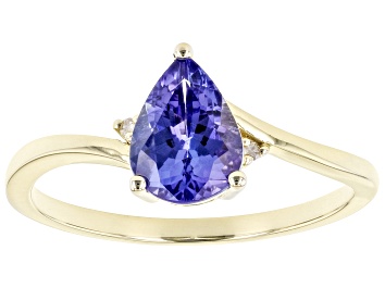 Picture of Blue Tanzanite 10k Yellow Gold Ring 1.01ctw