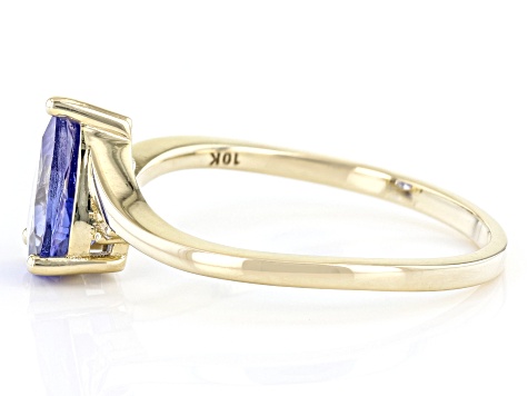 Blue Tanzanite 10k Yellow Gold Ring 1.01ctw