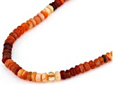 Orange Fire Opal 14k Yellow Gold Beaded Necklace