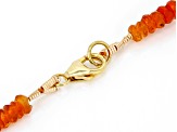 Orange Fire Opal 14k Yellow Gold Beaded Necklace