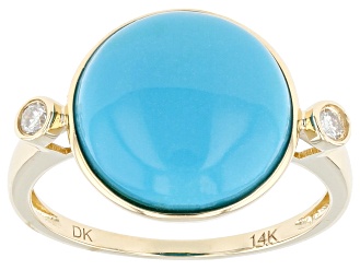 Blue Sleeping Beauty Turquoise 14k Yellow Gold Ring