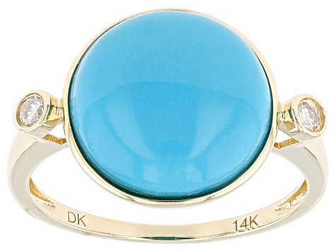 Blue Sleeping Beauty Turquoise 14k Yellow Gold Ring