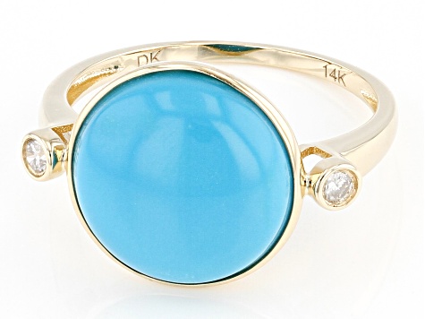 Blue Sleeping Beauty Turquoise 14k Yellow Gold Ring