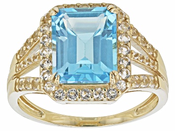 Picture of Swiss Blue Topaz 10k Yellow Gold Ring 4.17ctw