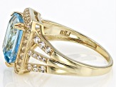 Swiss Blue Topaz 10k Yellow Gold Ring 4.17ctw