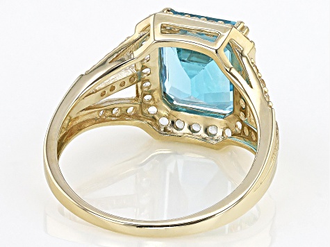 Swiss Blue Topaz 10k Yellow Gold Ring 4.17ctw