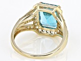 Swiss Blue Topaz 10k Yellow Gold Ring 4.17ctw