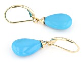 Blue Sleeping Beauty Turquoise 14k Yellow Gold Dangle Earrings