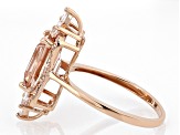 Peach Morganite 14k Rose Gold Ring 2.97ctw