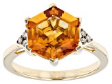 Orange Madeira Citrine 10k Yellow Gold Ring 3.29ctw