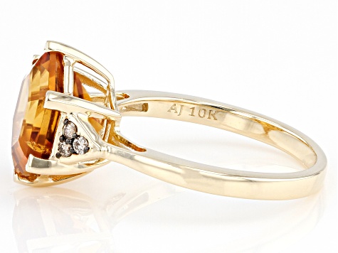 Orange Madeira Citrine 10k Yellow Gold Ring 3.29ctw - CLG091 | JTV.com