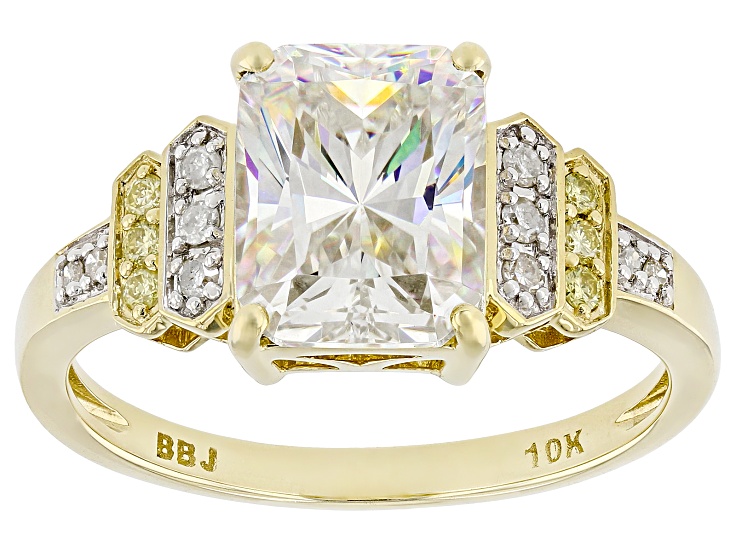Strontium Titanate With Canary And White Diamond 10k Yellow