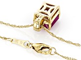 John Saul Ruby With White Diamond 10k Yellow Gold Pendant With Chain 2.79ctw