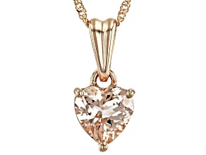 Peach Morganite 10k Rose Gold Pendant With Chain 1.00ctw